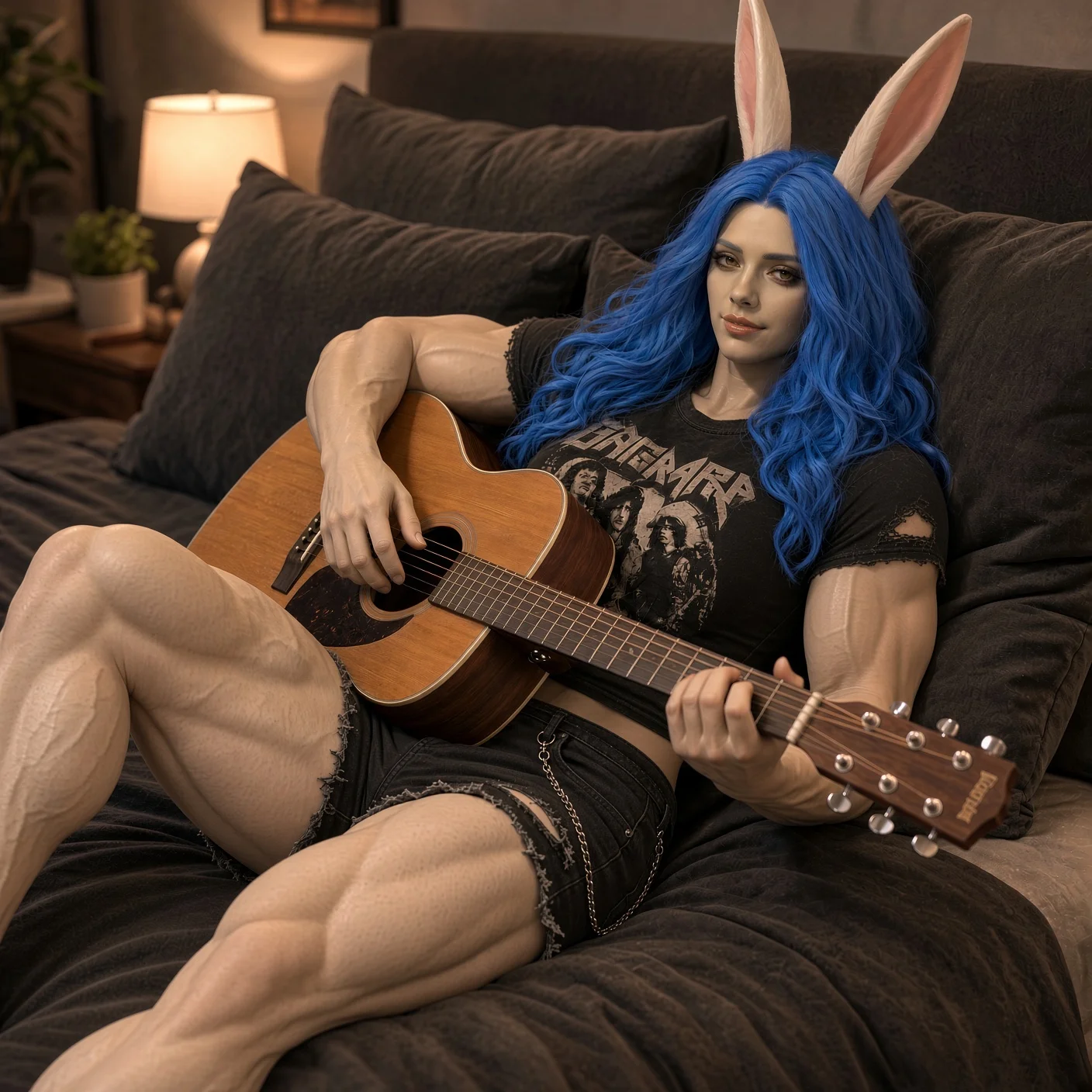 brigitte playing guitar